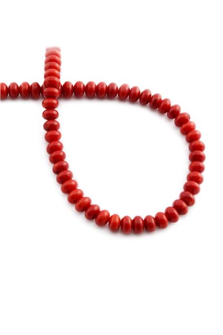 Mercan Taşı Rondela Kesim Kırmızı 6x4mm Doğal Taş Dizi