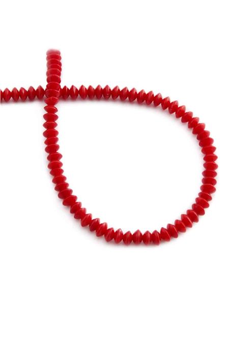 Mercan Taşı Rondela Kesim Kırmızı 4x3mm Doğal Taş Dizi