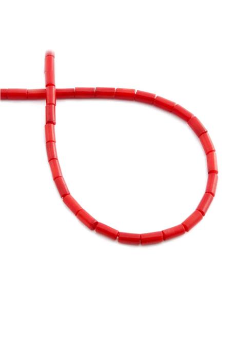 Mercan Taşı Silindir Kesim Kırmızı 3x6mm Doğal Taş Dizi