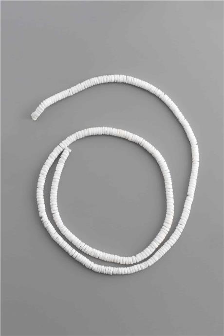 Mercan Taşı Rondela Kesim Mat Beyaz 6x2mm Doğal Taş Dizi [AB+]