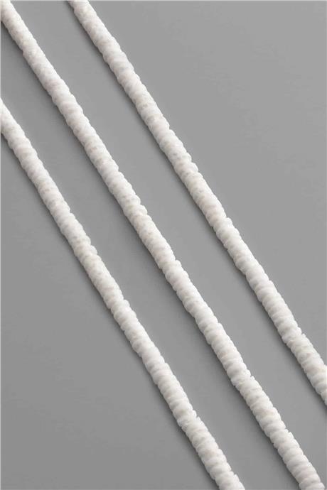 Mercan Taşı Rondela Kesim Mat Beyaz 6x2mm Doğal Taş Dizi [AB+]
