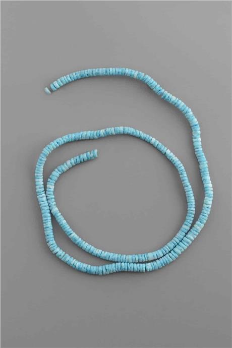 Mercan Doğal Taş Mat Pütürlü Açık Mavi Rondela Kesim 6x2mm Dizi [AB+]