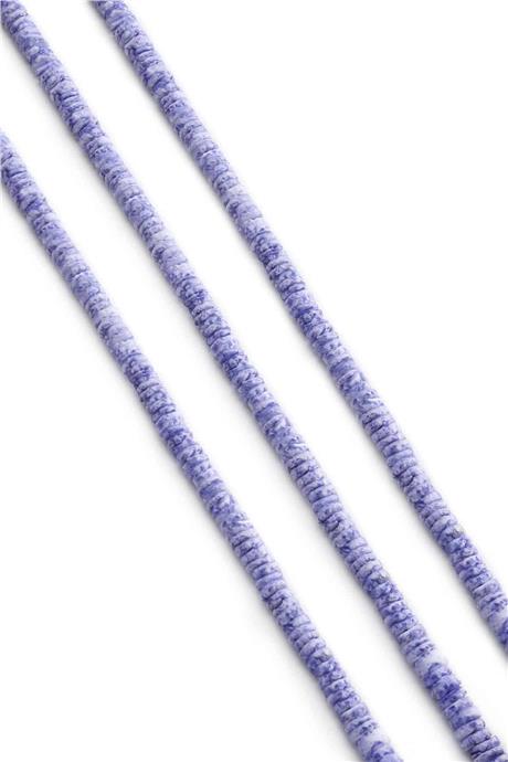 Mercan Taşı Rondela Kesim Mat Lacivert 6x2mm Doğal Taş Dizi [AB+]