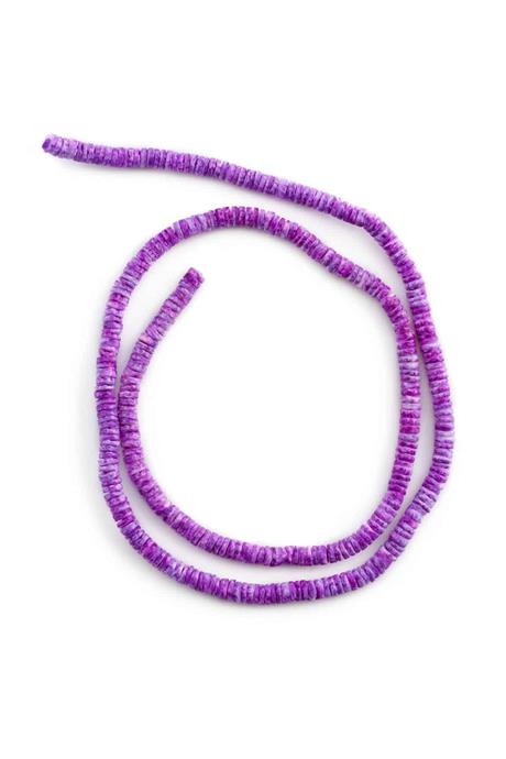 Mercan Taşı Rondela Kesim Mat Mor 6x2mm Doğal Taş Dizi [AB+]