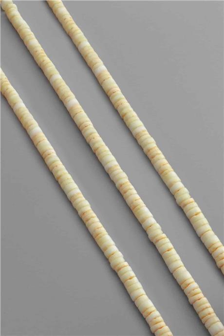 Mercan Taşı Rondela Kesim Mat Sarı 6x2mm Doğal Taş Dizi [AB+]