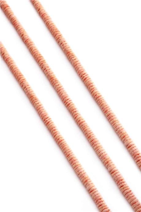 Mercan Taşı Rondela Kesim Mat Turuncu 6x2mm Doğal Taş Dizi [AB+]