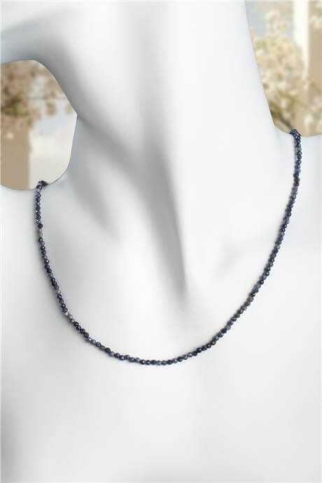 Mercan Doğal Taş Mavi Faset Küre Kesim 2mm Kolye