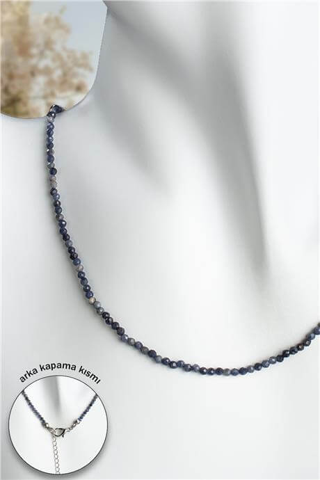 Mercan Doğal Taş Mavi Faset Küre Kesim 2mm Kolye