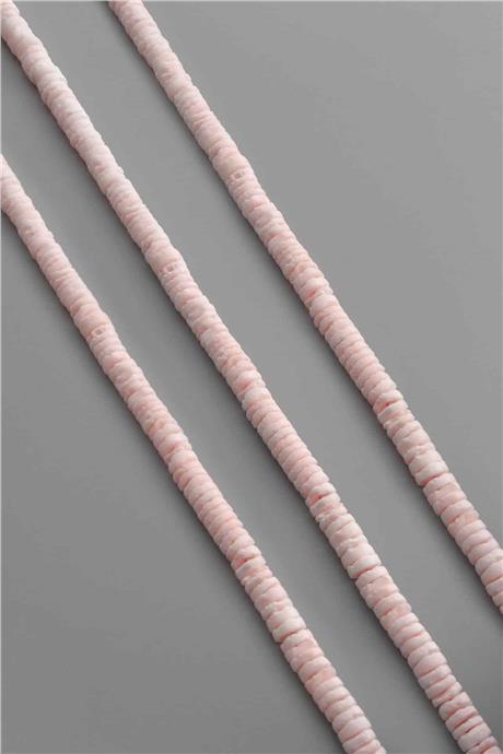 Mercan Taşı Rondela Kesim Parlak Pembe 6x2mm Doğal Taş Dizi [AB+]