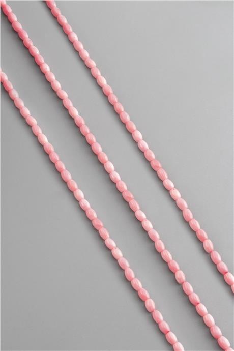 Mercan Taşı Arpa Kesim Pembe 4x5mm Doğal Taş Dizi