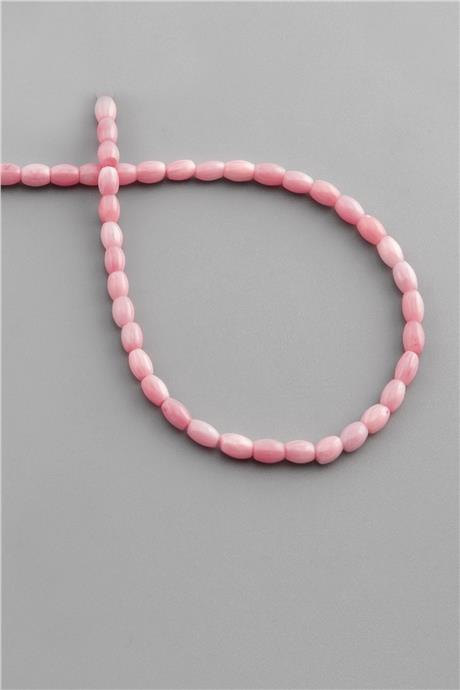 Mercan Taşı Arpa Kesim Pembe 4x5mm Doğal Taş Dizi