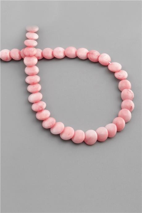 Mercan Doğal Taş Parlak Pembe Daire Rondela Kesim 7x3mm Dizi [AA]