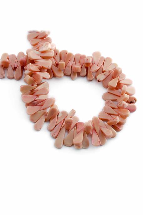 Mercan Taşı Damla Kesim Pembe 13x8mm Doğal Taş Dizi