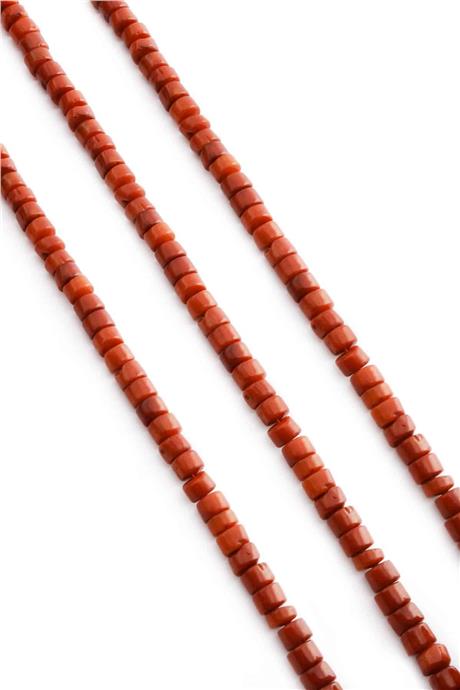 Mercan Taşı Rondela Kesim 6x4mm Doğal Taş Dizi