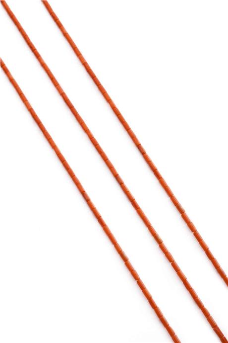 Mercan Taşı Silindir Kesim 2x4mm Doğal Taş Dizi