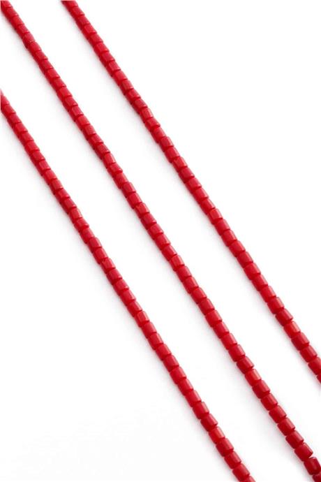 Mercan Doğal Taş Silindir Kesim 4x4mm Dizi