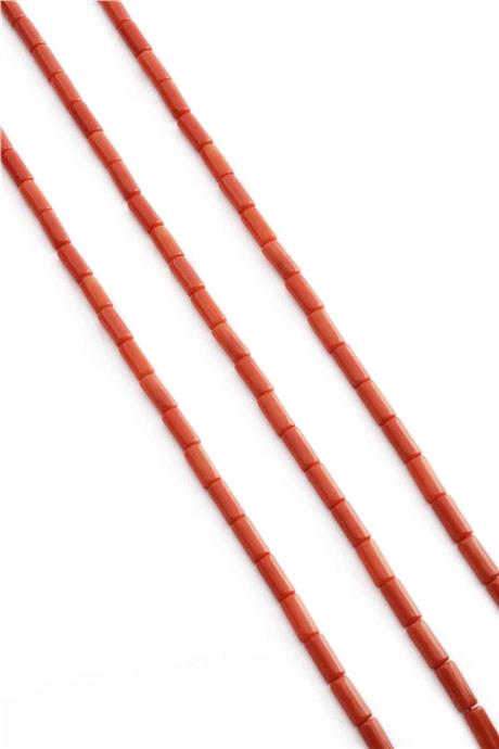 Mercan Taşı Silindir Kesim 4x8mm Doğal Taş Dizi