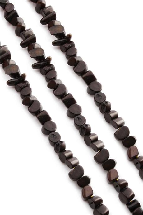 Mercan Doğal Taş Parlak Siyah Amorf Kesim 8x8mm Dizi [AA]