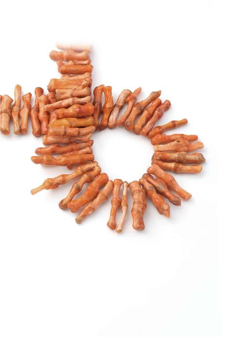 Mercan Taşı Parlak Turuncu 45x13mm Doğal Taş Dizi [AA]