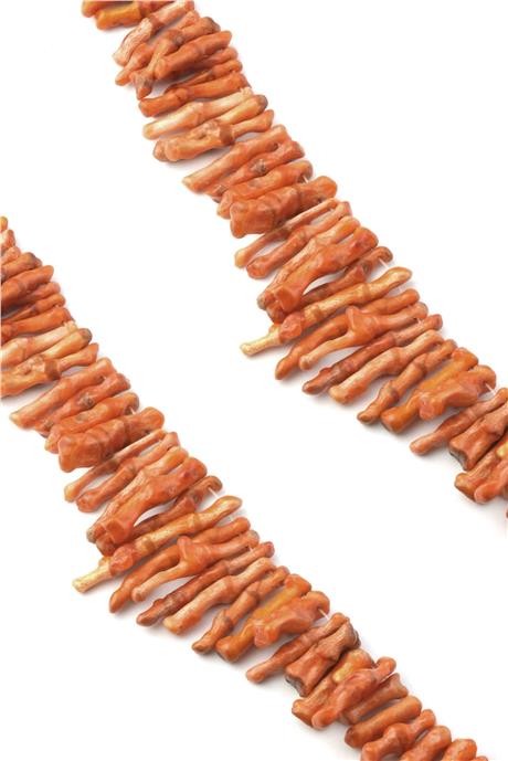 Mercan Taşı Parlak Turuncu 45x13mm Doğal Taş Dizi [AA]