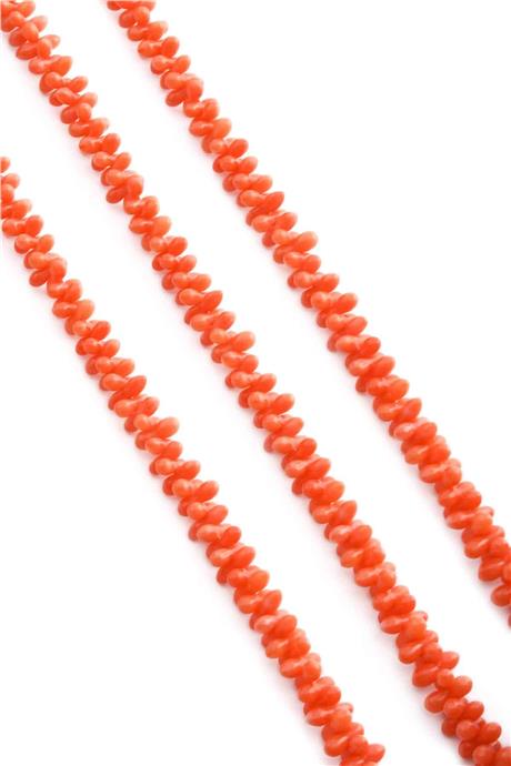 Mercan Taşı Parlak Turuncu 9x3mm Doğal Taş Dizi [AA]