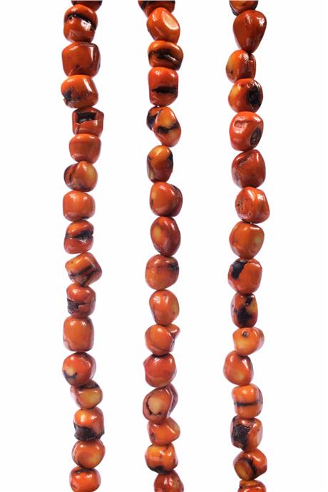 Mercan Doğal Taş Turuncu Amorf Kesim 12x10mm Dizi