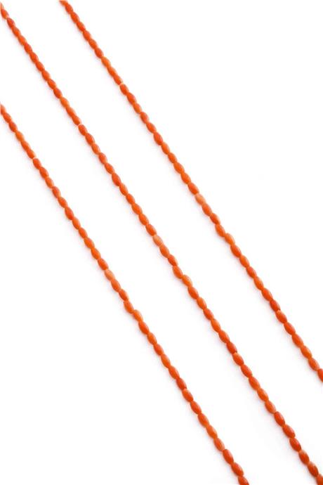 Mercan Taşı Arpa Kesim Turuncu 2x4mm Doğal Taş Dizi