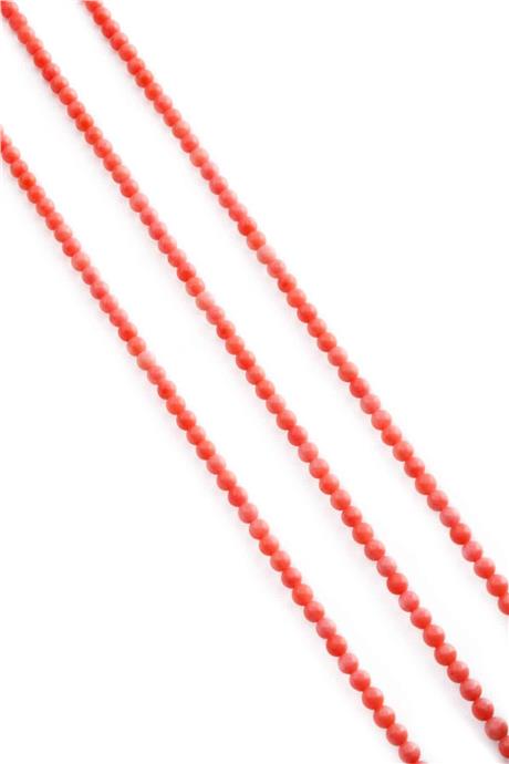 Mercan Taşı Küre Kesim Parlak Turuncu 4mm Doğal Taş Dizi [AA]