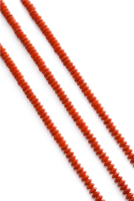 Mercan Doğal Taş Turuncu Rondela Kesim 5x3mm Dizi