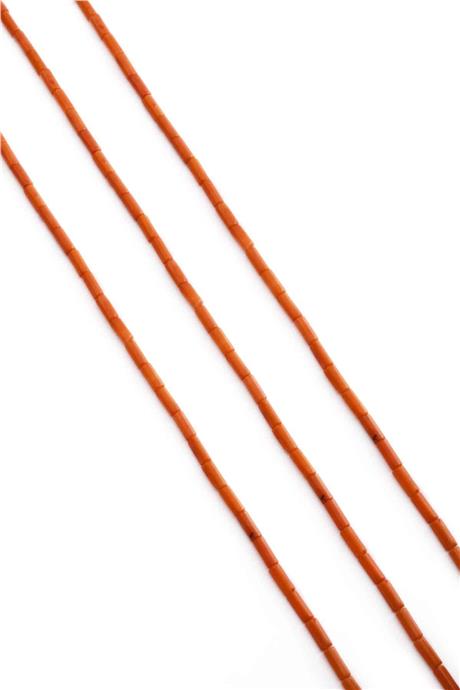 Mercan Taşı Silindir Kesim Turuncu 3x6mm Doğal Taş Dizi