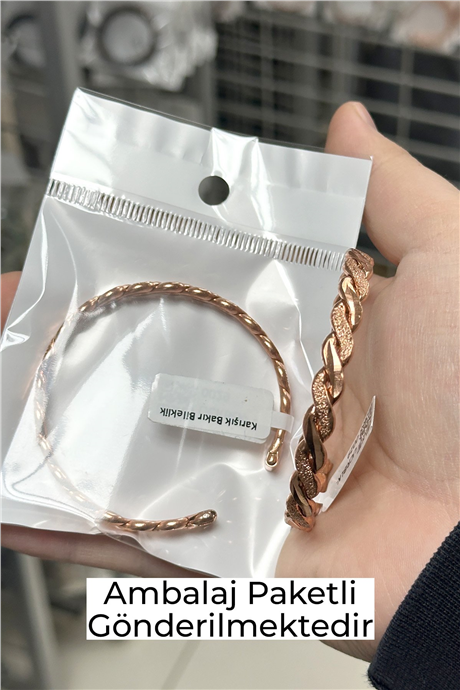 Mini Örgü Antik Ayarlanabilir Unisex Bakır Bileklik