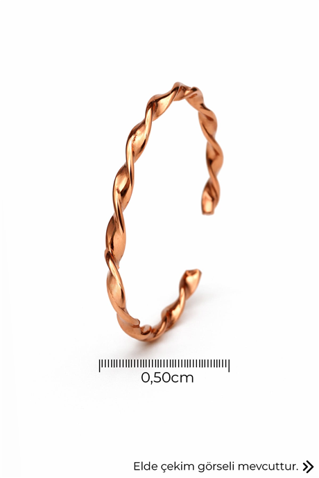 Minimal Twist Ayarlanabilir Unisex Bakır Bileklik