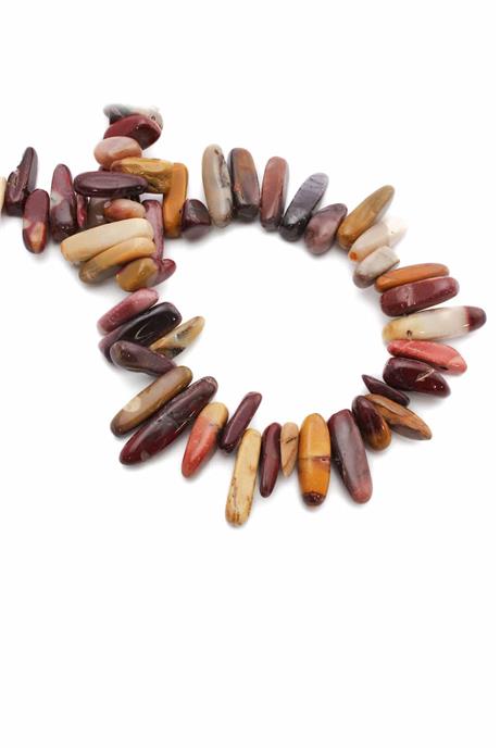 Mokait Jasper Doğal Taş Diş Kesim 18x6mm Dizi