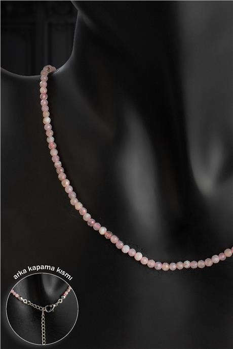 Morganit Doğal Taş Kristal Küre Kesim 3mm Kolye