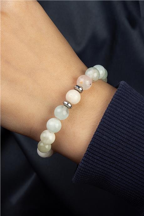 Morganit Doğal Taş Küre Kesim 8mm Bileklik