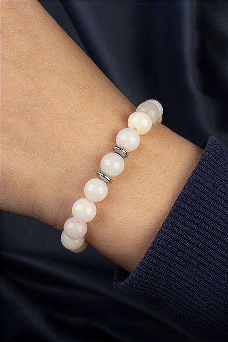 Morganit Doğal Taş Küre Kesim 8mm Bileklik