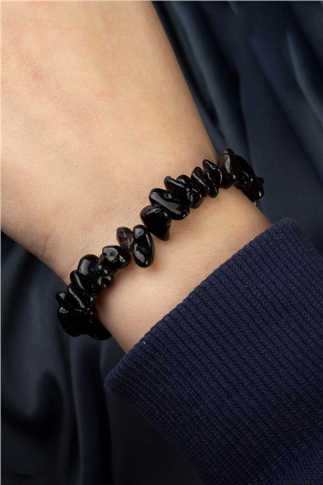 Obsidyen Doğal Kırık Taş Bileklik