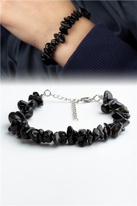 Obsidyen Doğal Kırık Taş Bileklik