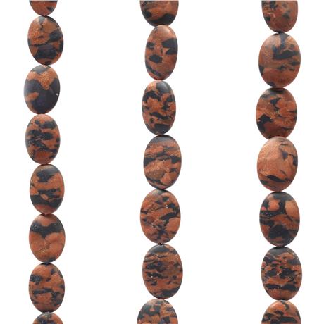 Obsidian Natural Stone 15x20mm String Of Beads