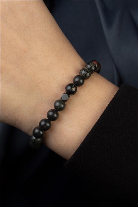 Obsidyen Doğal Taş Küre Kesim 6mm Bileklik