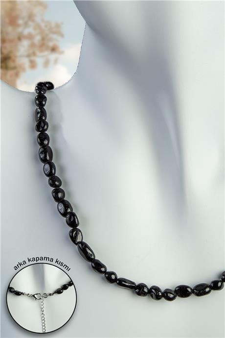 Obsidyen Doğal Taş Tımbıl Kesim 6x8mm Kolye