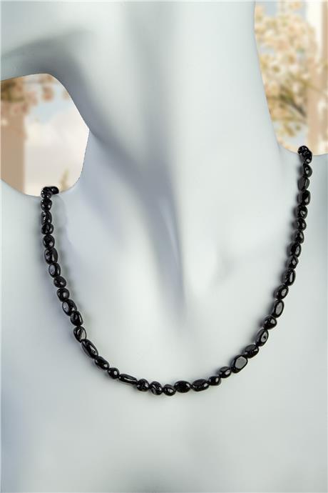 Obsidyen Doğal Taş Tımbıl Kesim 6x8mm Kolye