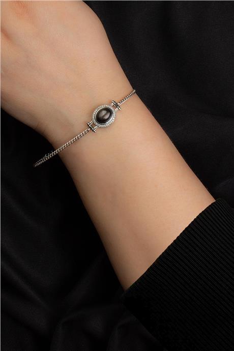 Obsidyen Doğal Taş Zincir Bileklik