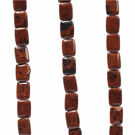 Obsidian Square Natural Stone Amorphous 13x17mm Cut String Of Beads