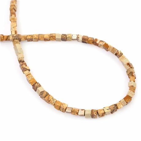 Odun Jasper Doğal Taş Küp Kesim 6x6mm Dizi