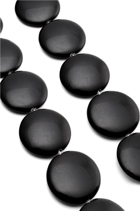 Onyx Natural Stone Circle Cut 40x8mm String Of Beads