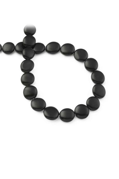 Onix Natural Stone Circle Cut 12mm String Of Beads