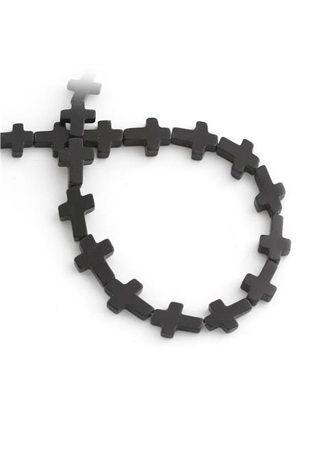 Onix Cross Cut Natural Stone 12x16mm String Of Beads