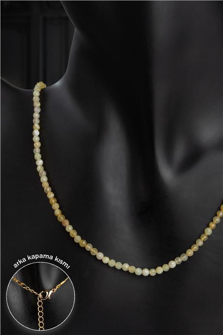 Sarı Opal Doğal Taş Kristal Küre Kesim 3mm Kolye