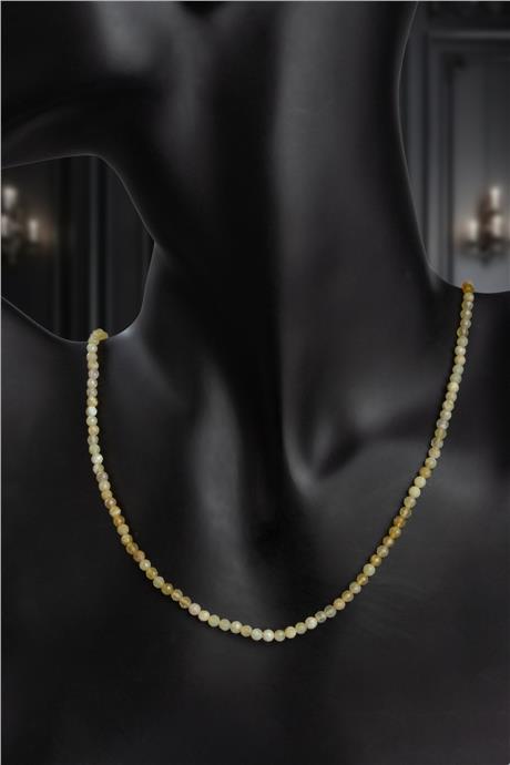 Sarı Opal Doğal Taş Kristal Küre Kesim 3mm Kolye
